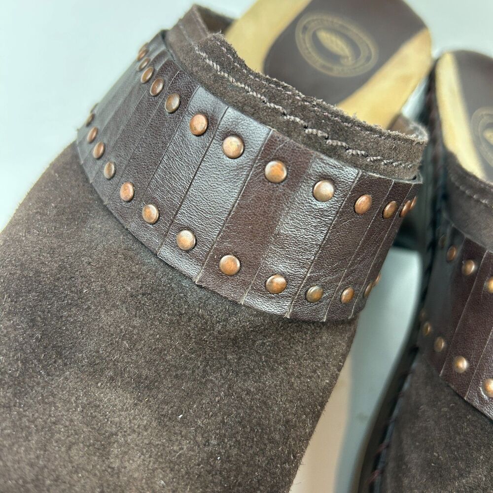 Nurture Windmill Mules Clogs Slip On Shoes Brown Suede Studded Womens Size 11 M - Picture 4 of 14